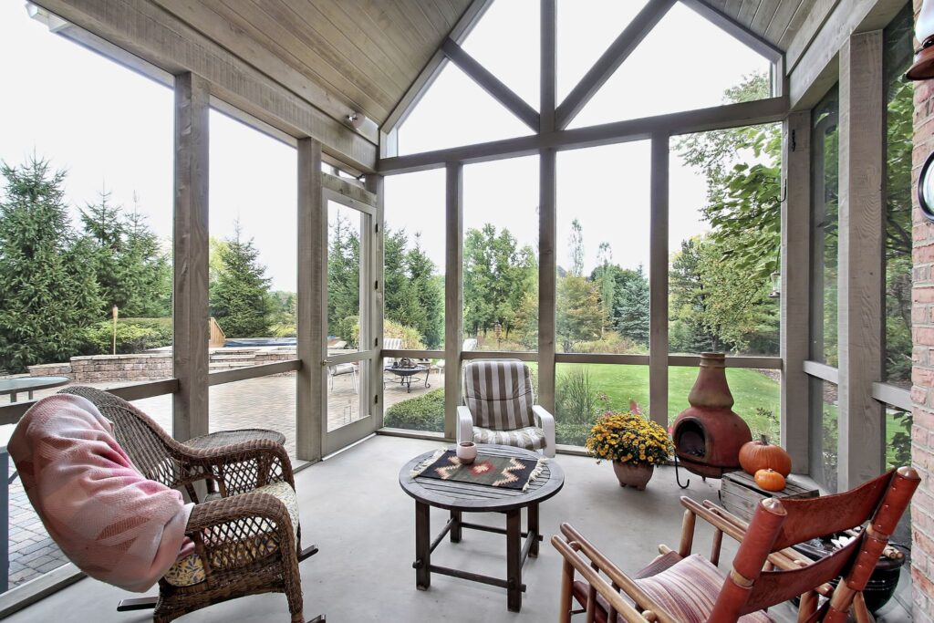 Porch with patio view